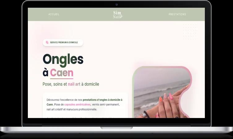 Site vitrine réalisé par le studio, affiché sur un ordinateur