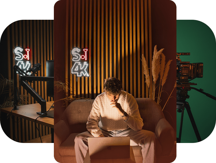 Benjamin Renouf dans son studio vidéo à Caen